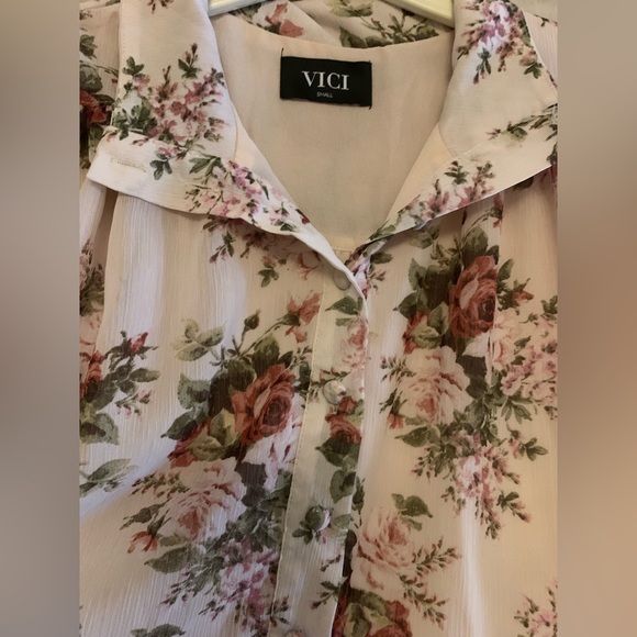 ✨💥⚡️ OF THE ESSENCE FLORAL CHIFFON BUTTON DOWN DRESS Size S NWOT - Picture 10 of 16